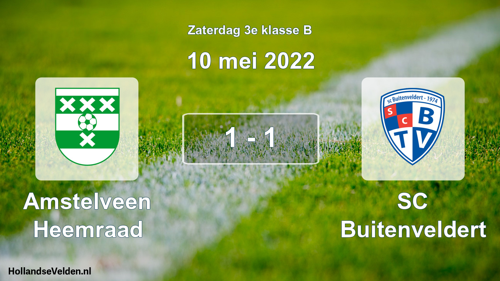 Total number of matches played: Amstelveen Heemraad - SC Buitenveldert 1 - 1 (10 May 2022)