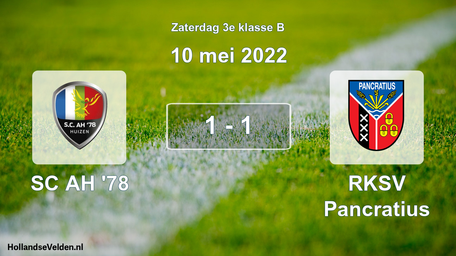 Total number of matches played: SC AH '78 - RKSV Pancratius 1 - 1 (10 May 2022)