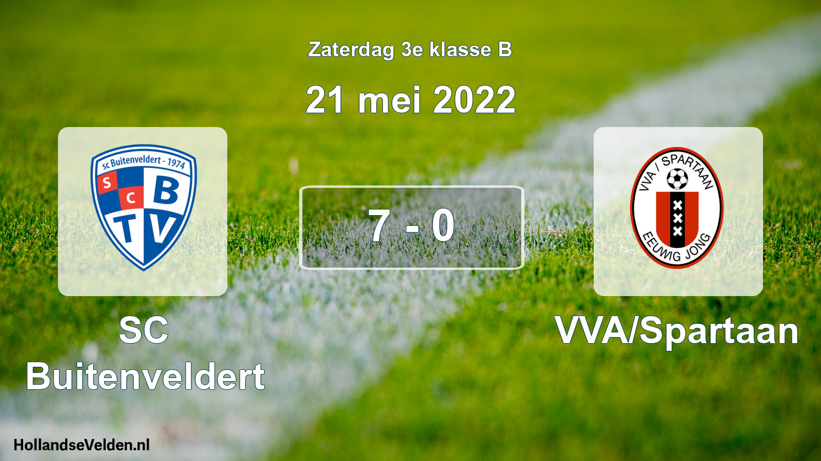 Total number of matches played: SC Buitenveldert - VVA/Spartaan 7 - 0 (21 May 2022)