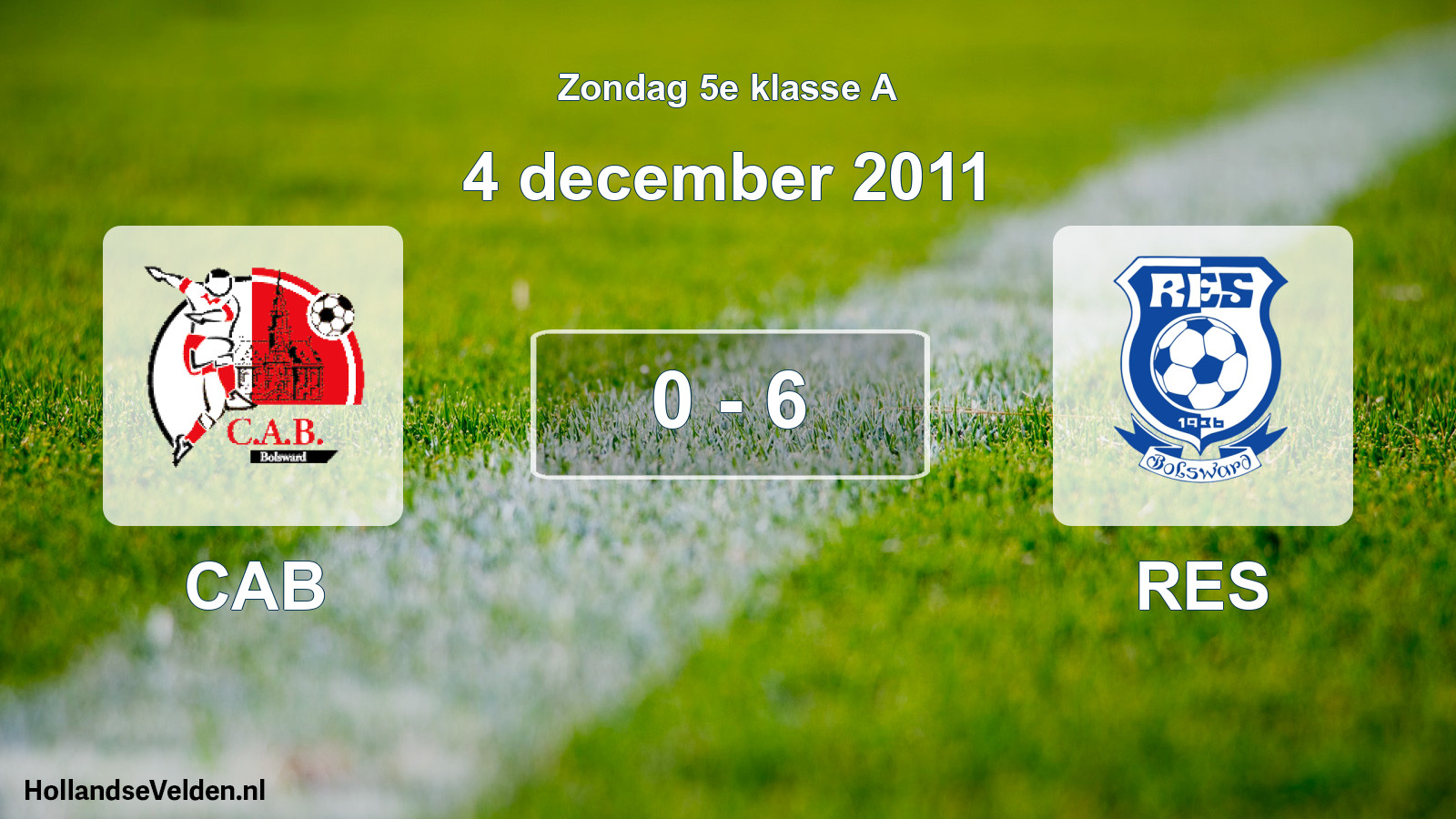 Total number of matches played: CAB - RES 0 - 6 (4 December 2011)