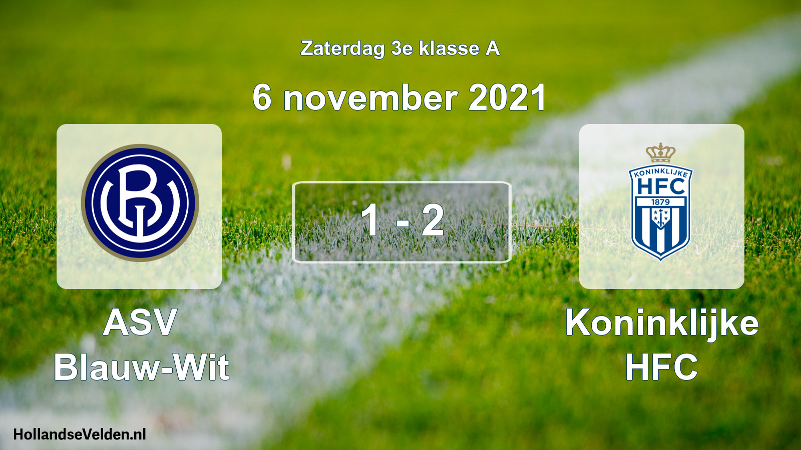 Gespeelde wedstrijd: ASV Blauw-Wit - Koninklijke HFC 1 - 2 (6 november 2021)