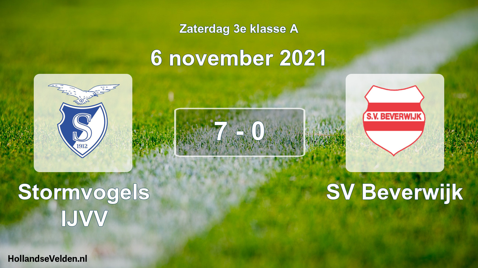 Total number of matches played: Stormvogels IJVV - SV Beverwijk 7 - 0 (6 November 2021)