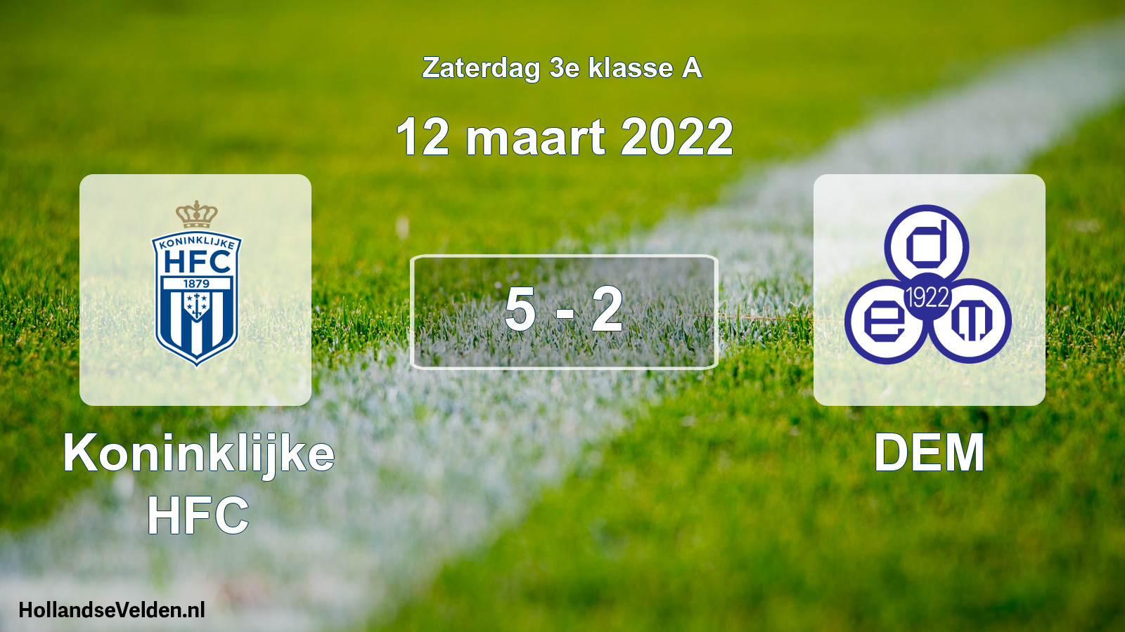 Total number of matches played: Koninklijke HFC - DEM 5 - 2 (12 March 2022)