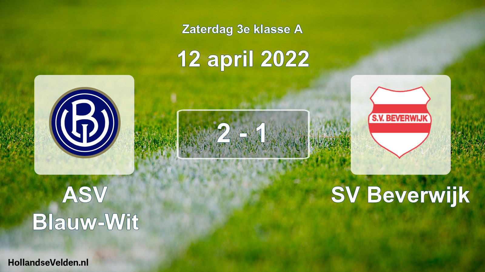 Gespeelde wedstrijd: ASV Blauw-Wit - SV Beverwijk 2 - 1 (12 april 2022)