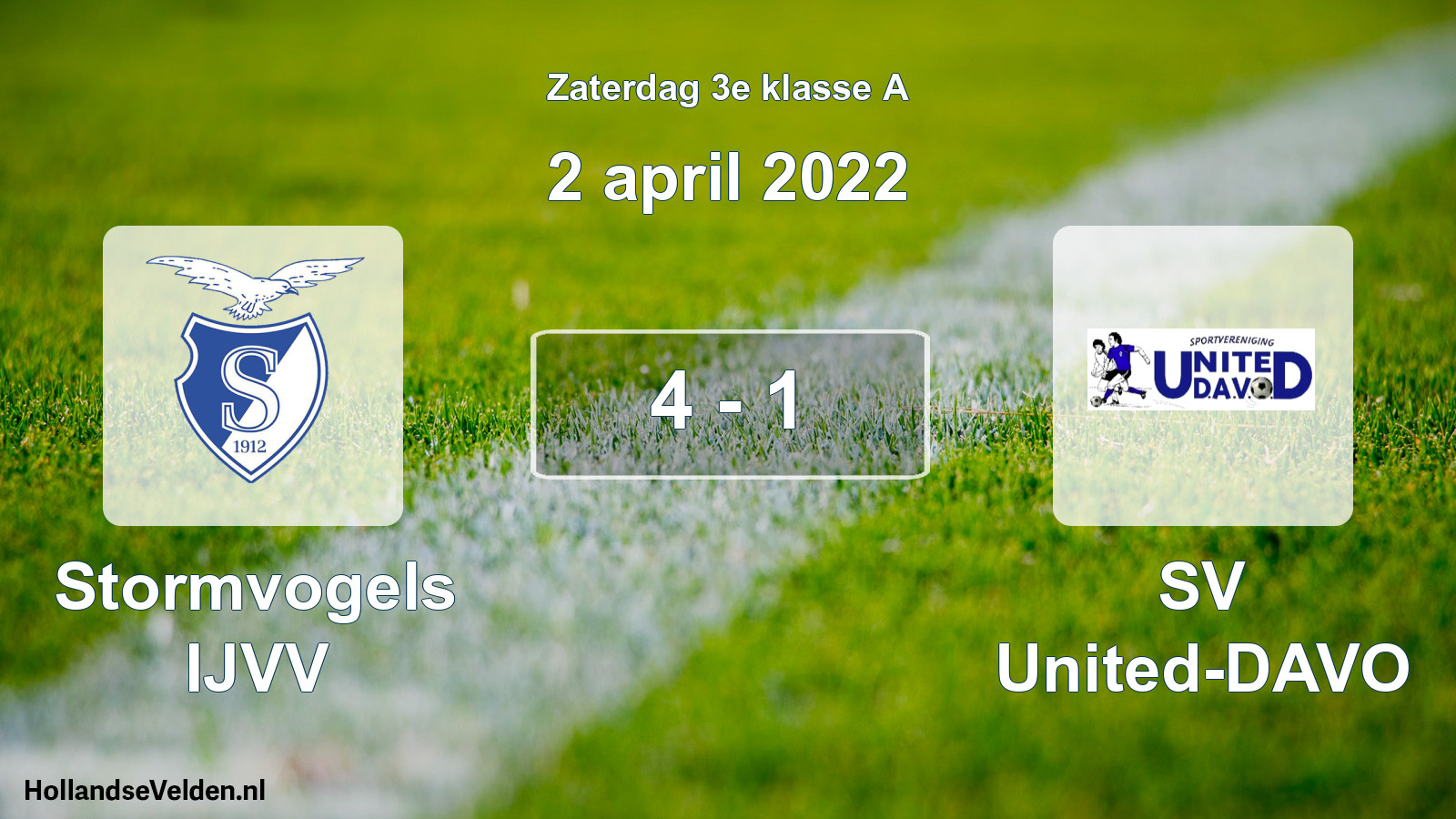 Total number of matches played: Stormvogels IJVV - SV United-DAVO 4 - 1 (2 April 2022)