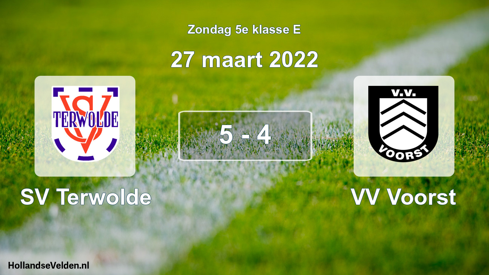Total number of matches played: SV Terwolde - VV Voorst 5 - 4 (27 March 2022)