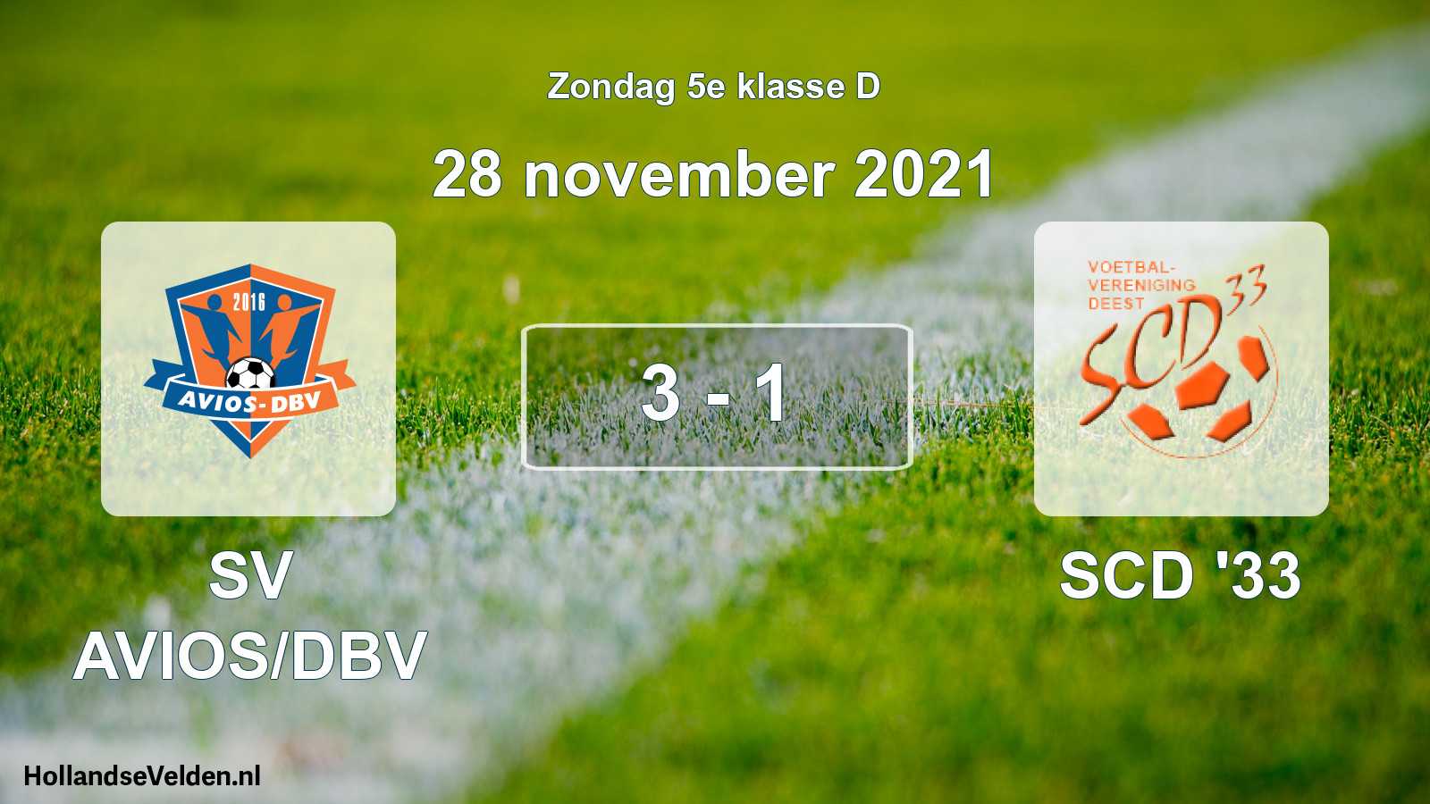 Total number of matches played: SV AVIOS/DBV - SCD '33 3 - 1 (28 November 2021)