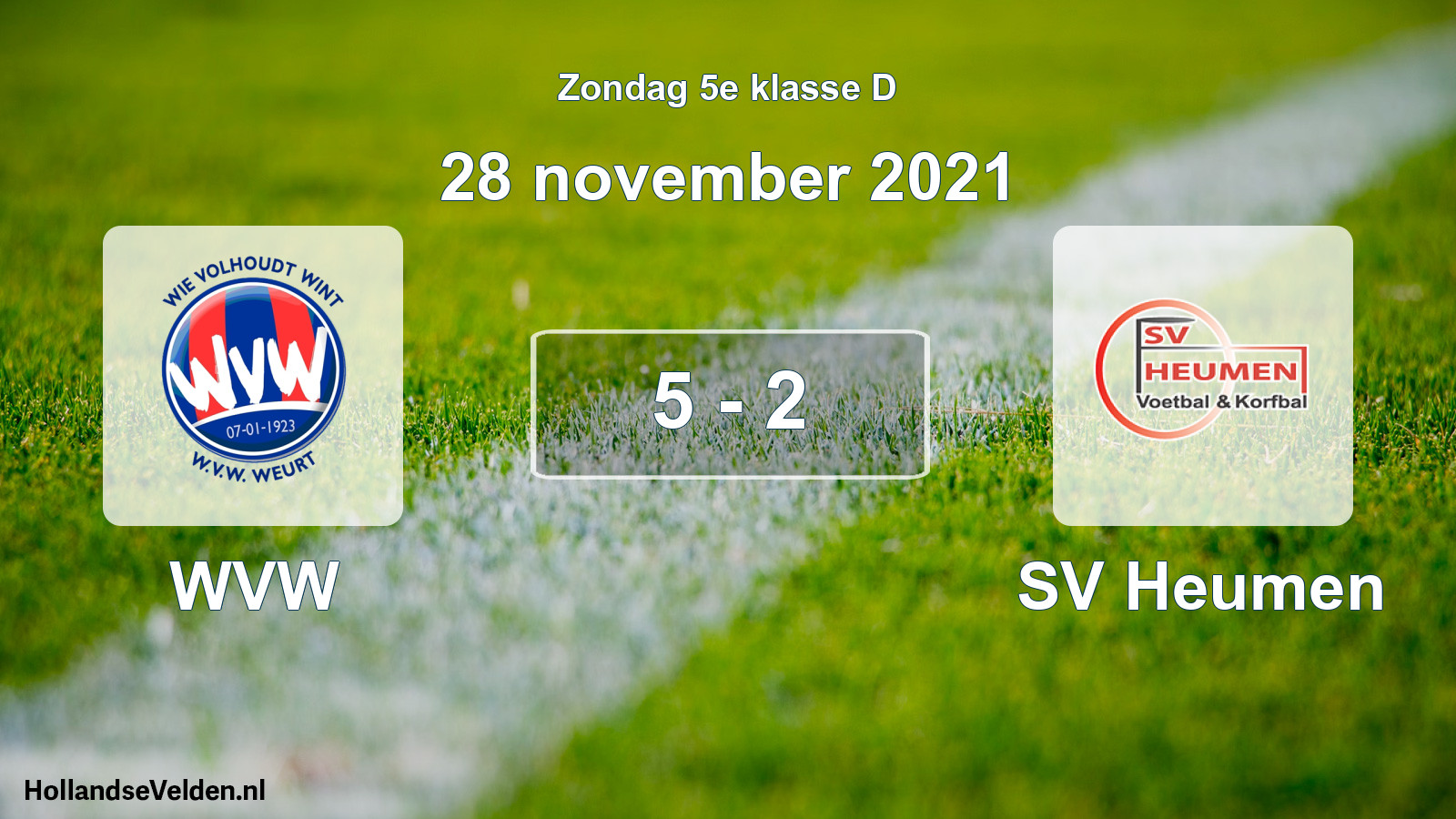 Total number of matches played: WVW - SV Heumen 5 - 2 (28 November 2021)