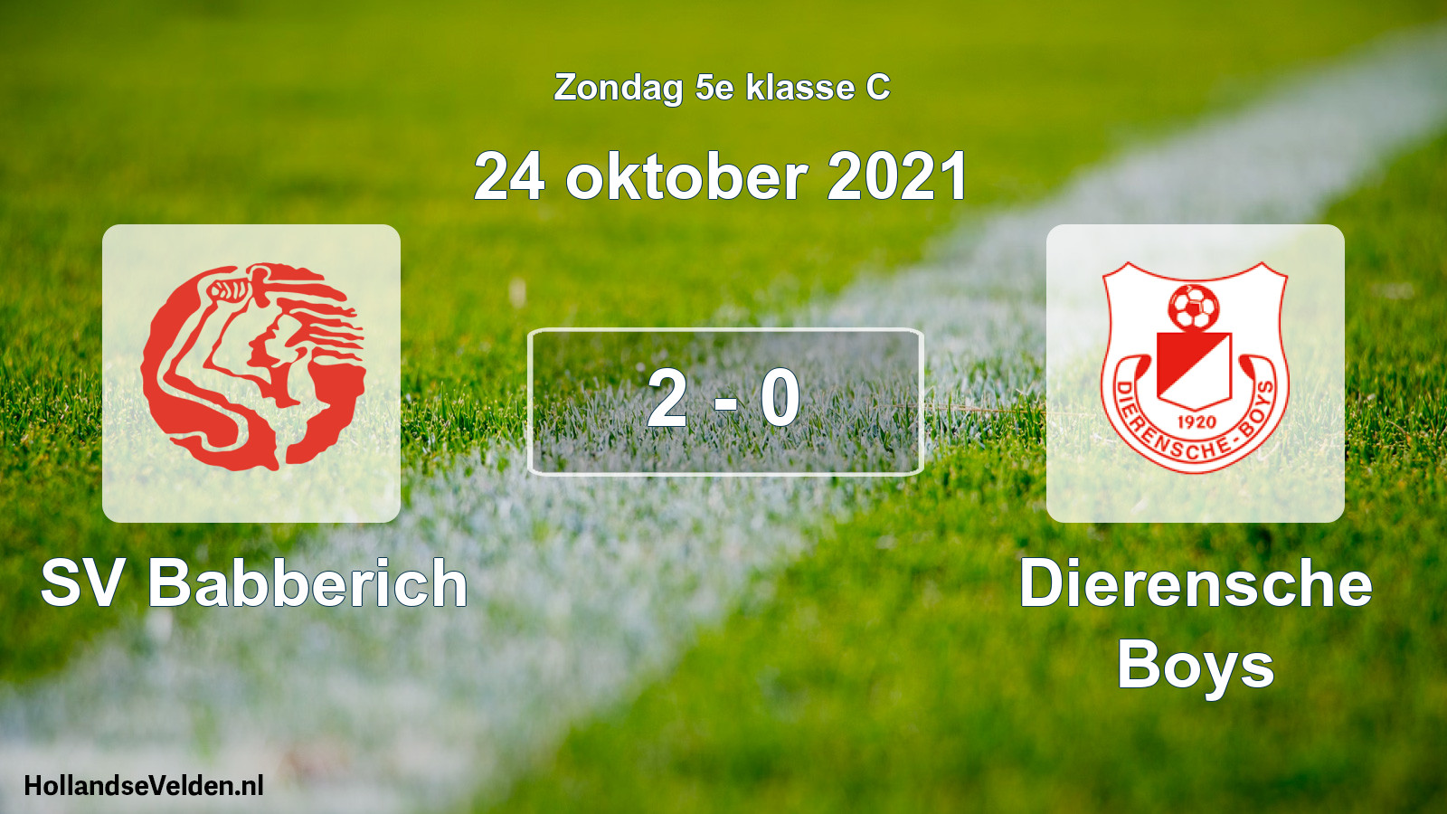Total number of matches played: SV Babberich - Dierensche Boys 2 - 0 (24 October 2021)