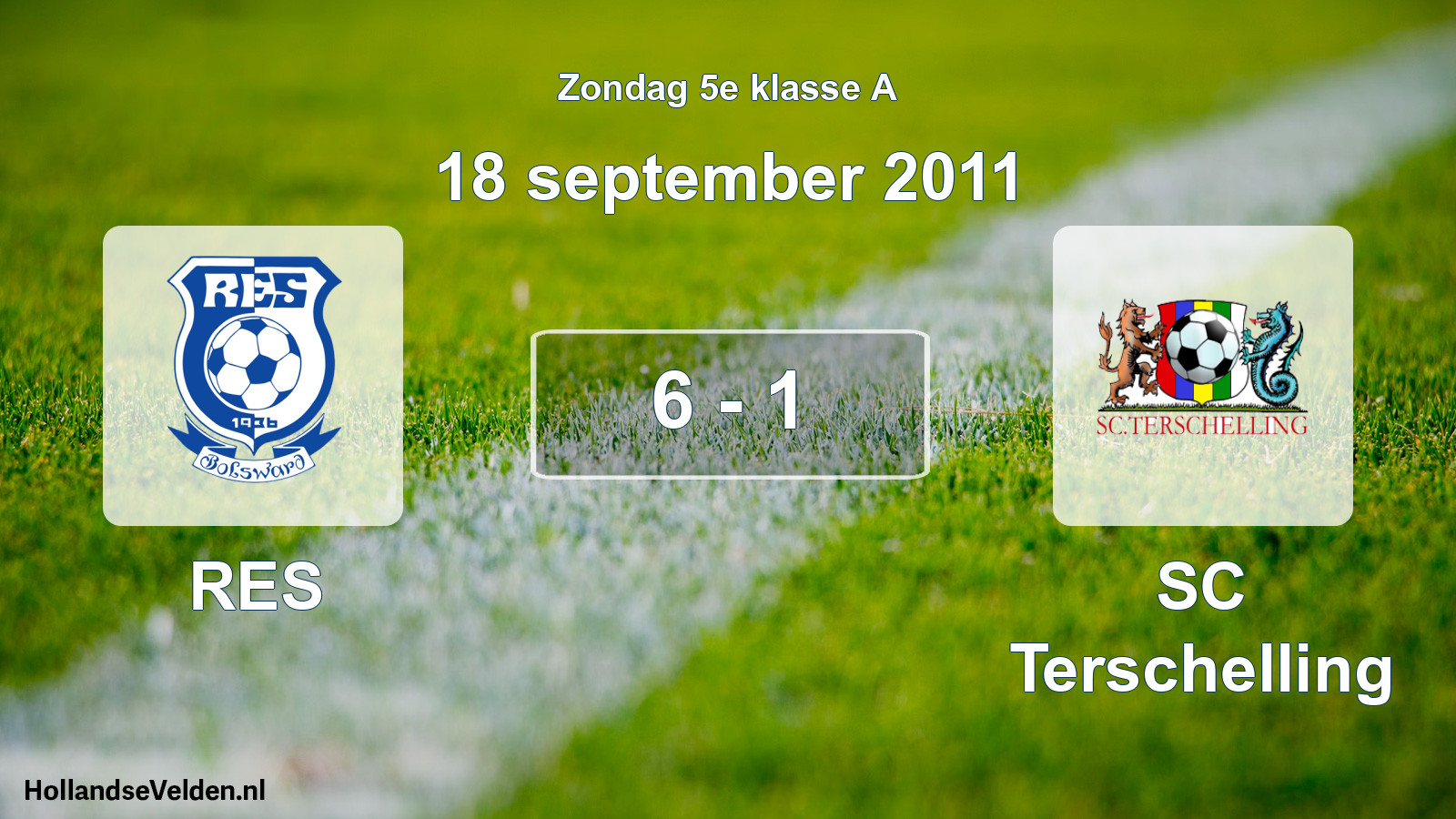 Total number of matches played: RES - SC Terschelling 6 - 1 (18 September 2011)