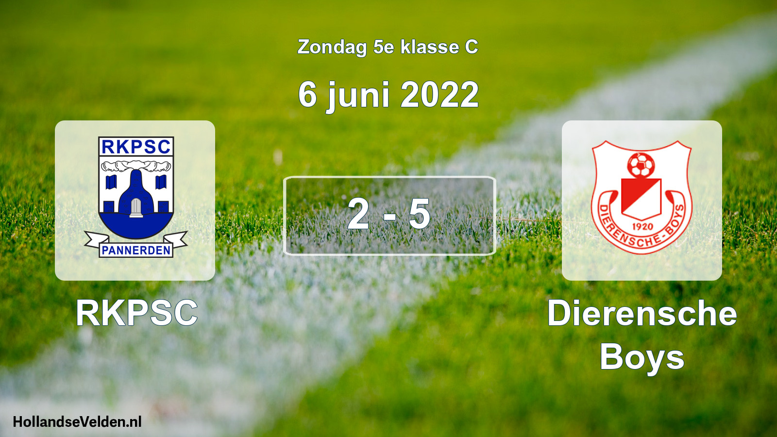 Total number of matches played: RKPSC - Dierensche Boys 2 - 5 (6 June 2022)