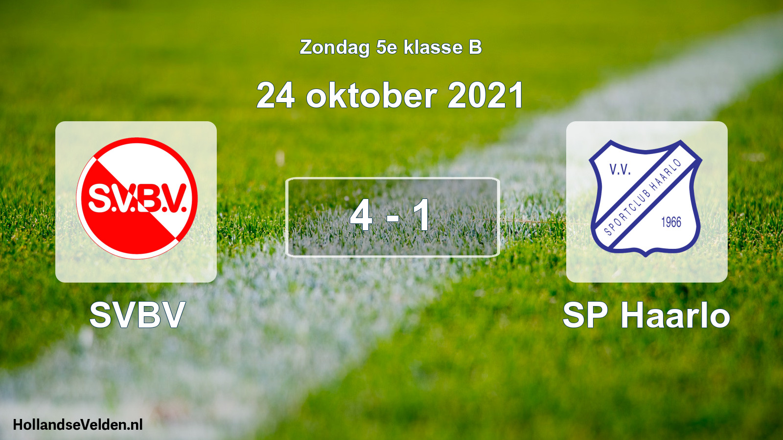 Total number of matches played: SVBV - SP Haarlo 4 - 1 (24 October 2021)