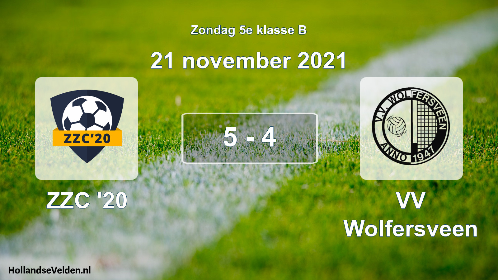 Total number of matches played: ZZC '20 - VV Wolfersveen 5 - 4 (21 November 2021)