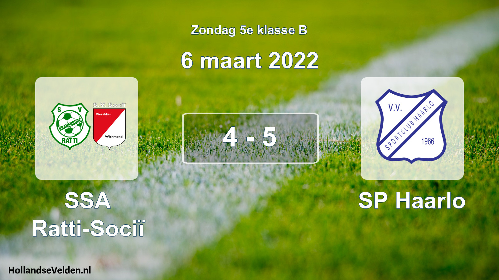 Total number of matches played: SSA Ratti-Sociï - SP Haarlo 4 - 5 (6 March 2022)