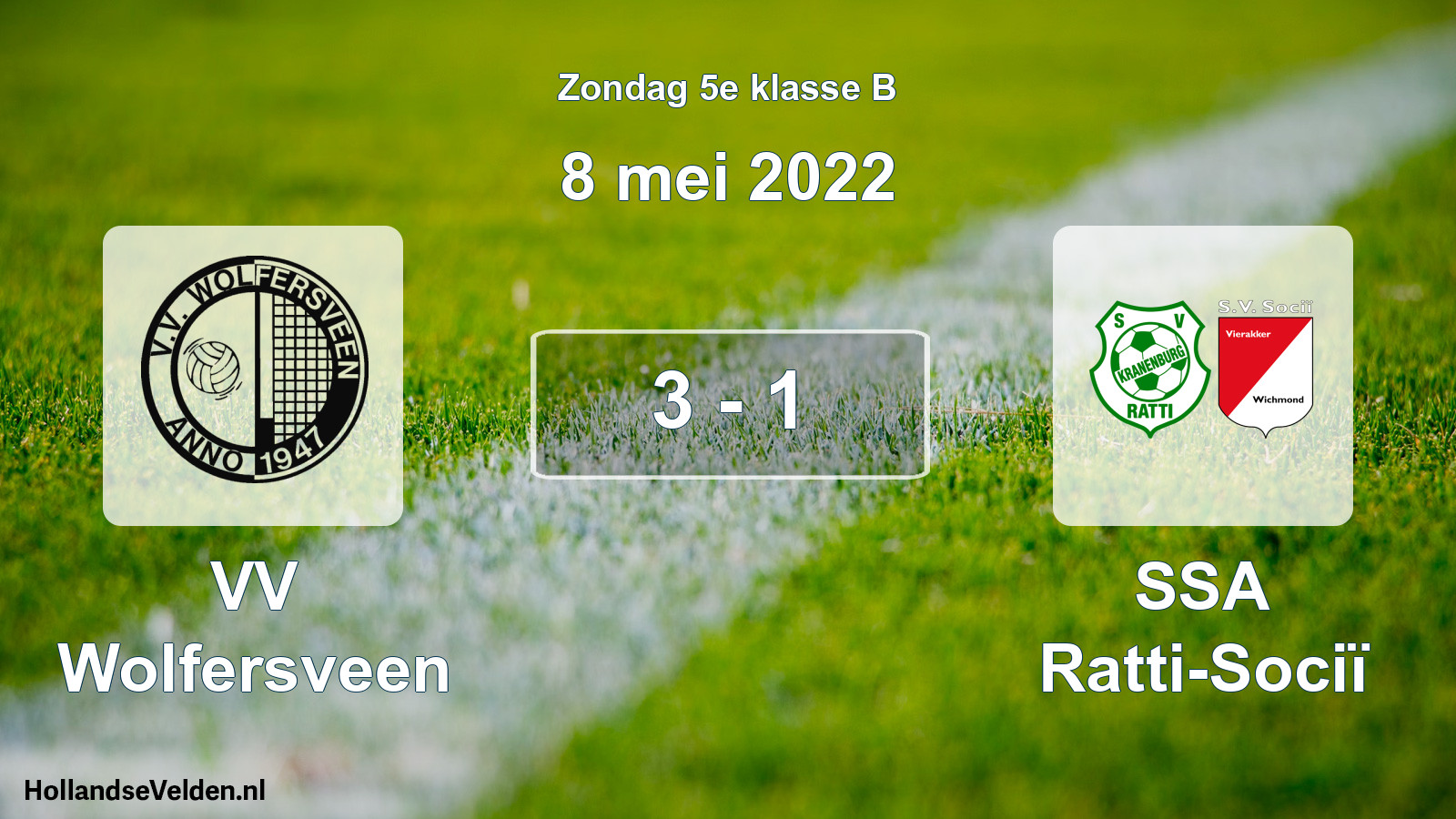 Total number of matches played: VV Wolfersveen - SSA Ratti-Sociï 3 - 1 (8 May 2022)