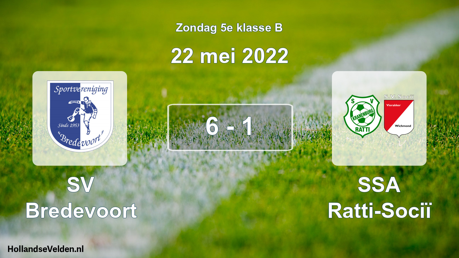 Total number of matches played: SV Bredevoort - SSA Ratti-Sociï 6 - 1 (22 May 2022)