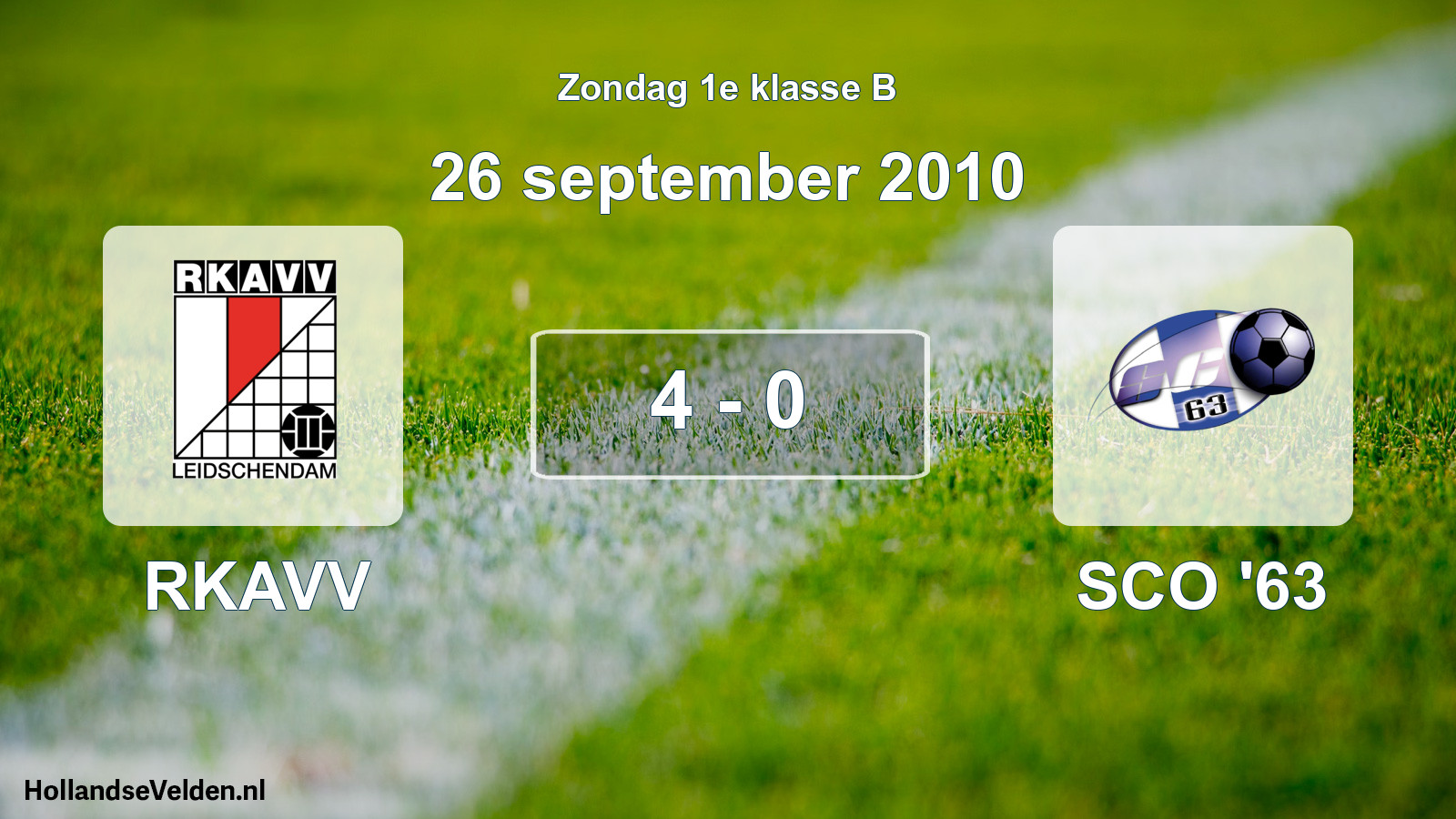 Total number of matches played: RKAVV - SCO '63 4 - 0 (26 September 2010)
