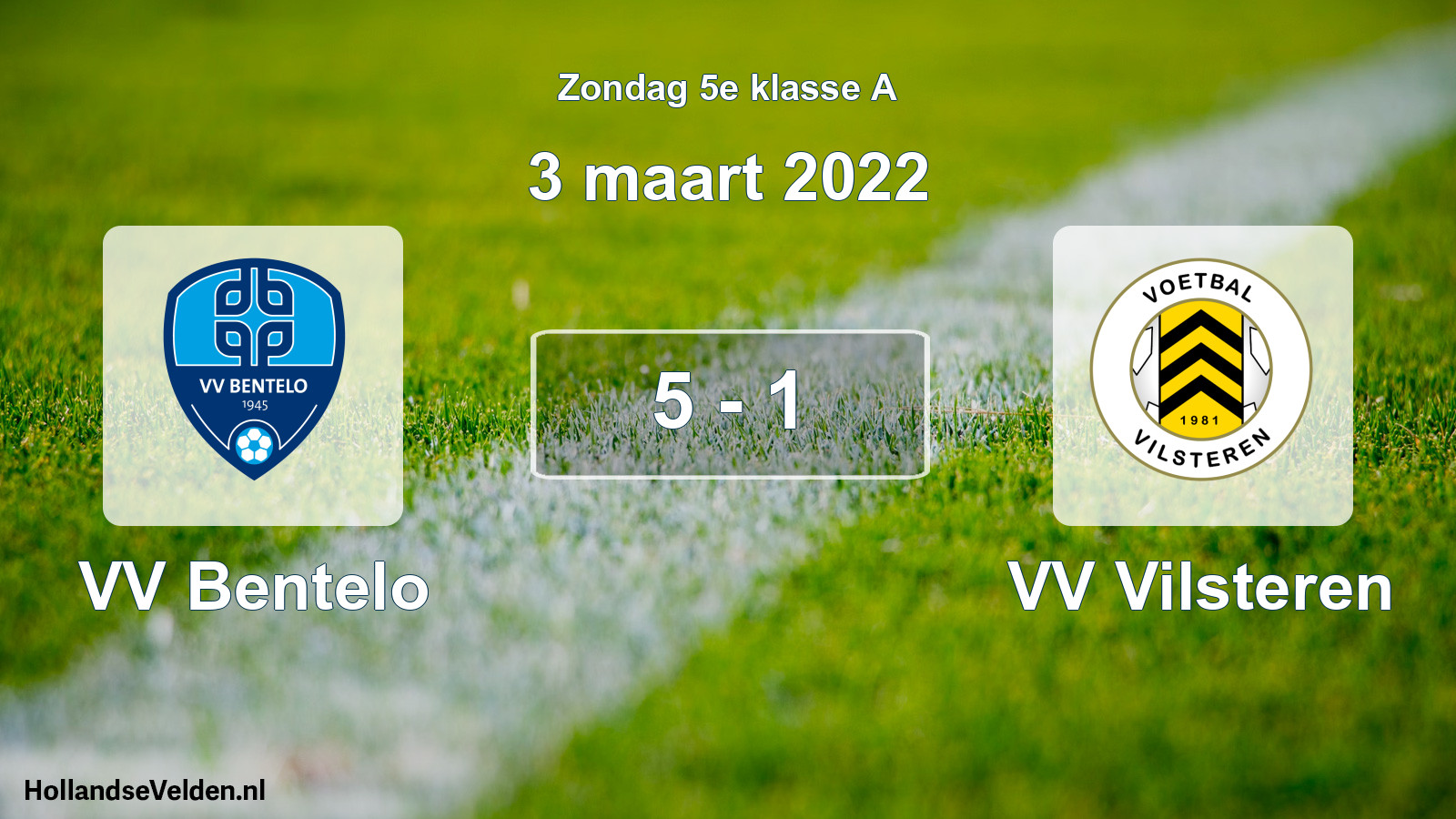 Total number of matches played: VV Bentelo - VV Vilsteren 5 - 1 (3 March 2022)