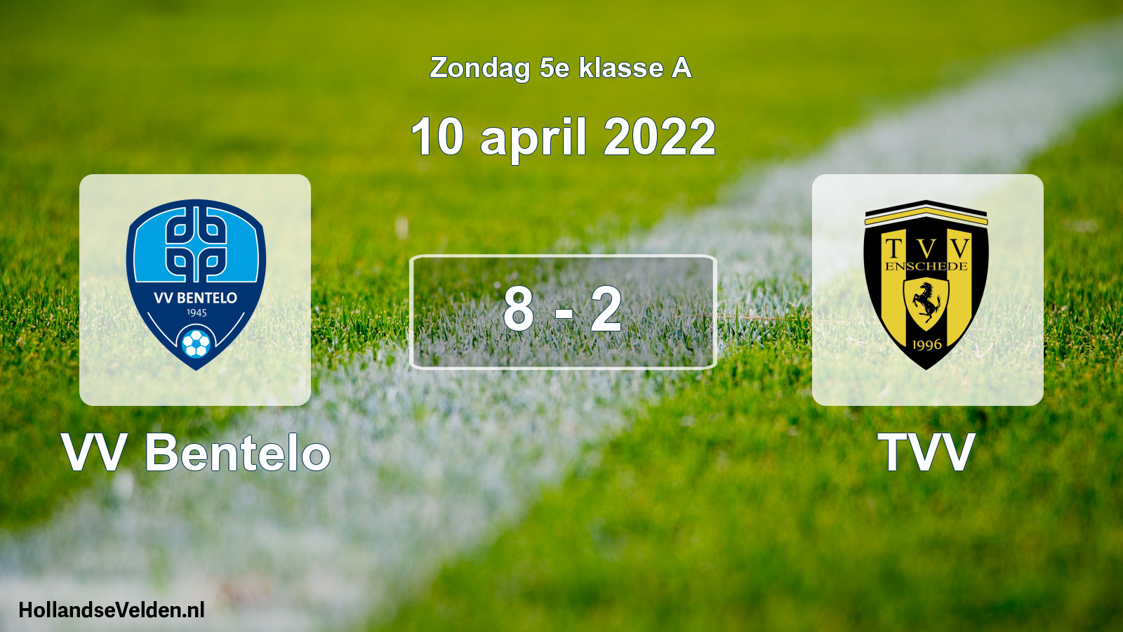 Total number of matches played: VV Bentelo - TVV 8 - 2 (10 April 2022)