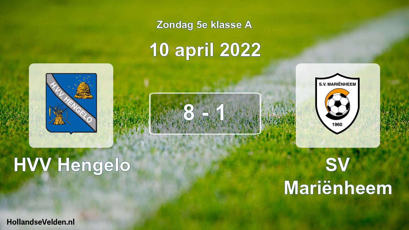 Total number of matches played: HVV Hengelo - SV Mariënheem 8 - 1 (10 April 2022)
