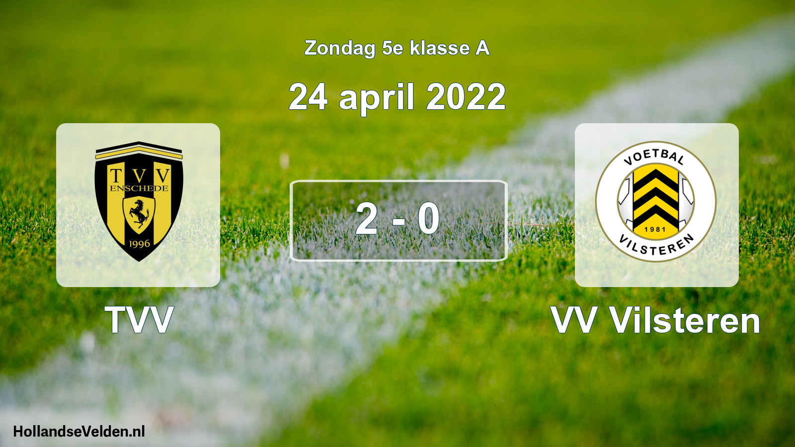 Total number of matches played: TVV - VV Vilsteren 2 - 0 (24 April 2022)