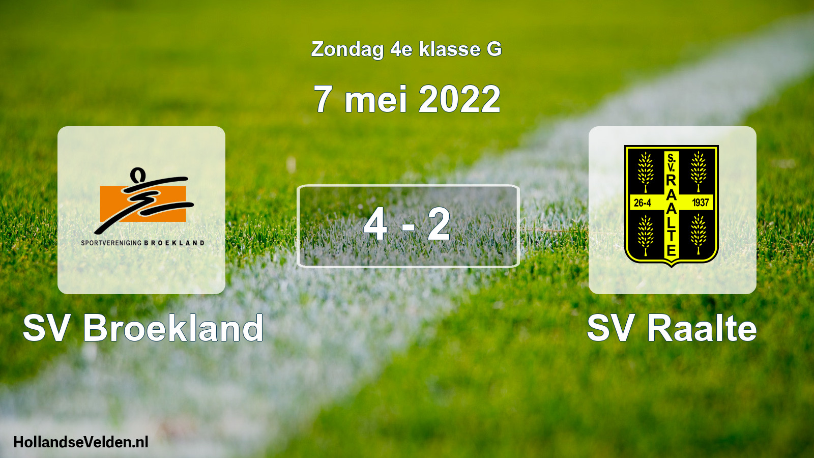 Total number of matches played: SV Broekland - SV Raalte 4 - 2 (7 May 2022)