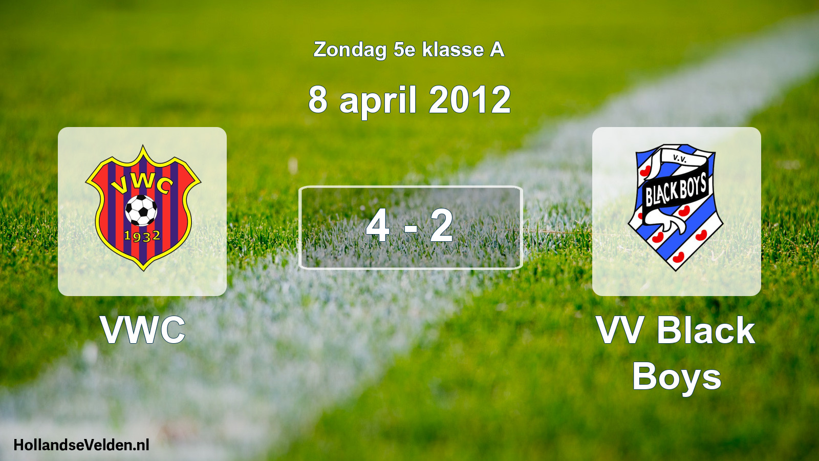 Total number of matches played: VWC - VV Black Boys 4 - 2 (8 April 2012)