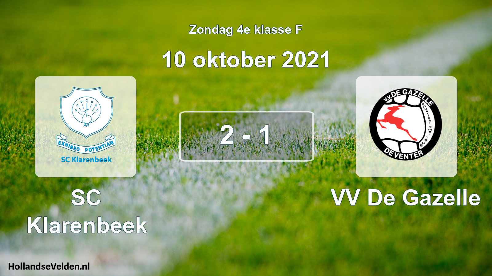 Total number of matches played: SC Klarenbeek - VV De Gazelle 2 - 1 (10 October 2021)