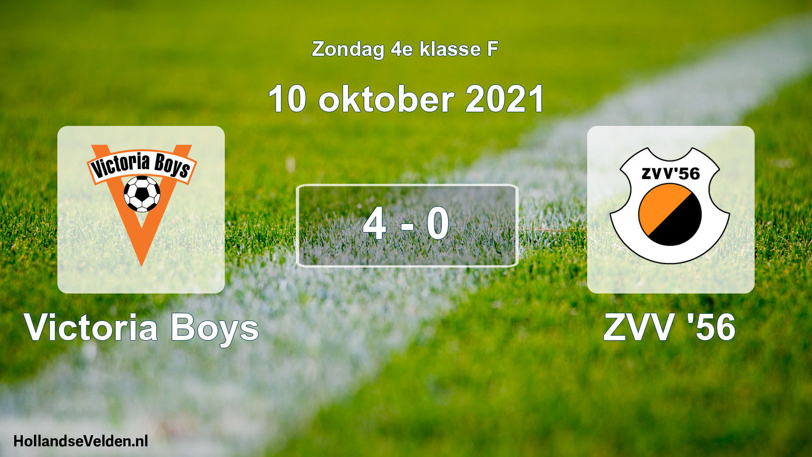 Total number of matches played: Victoria Boys - ZVV '56 4 - 0 (10 October 2021)
