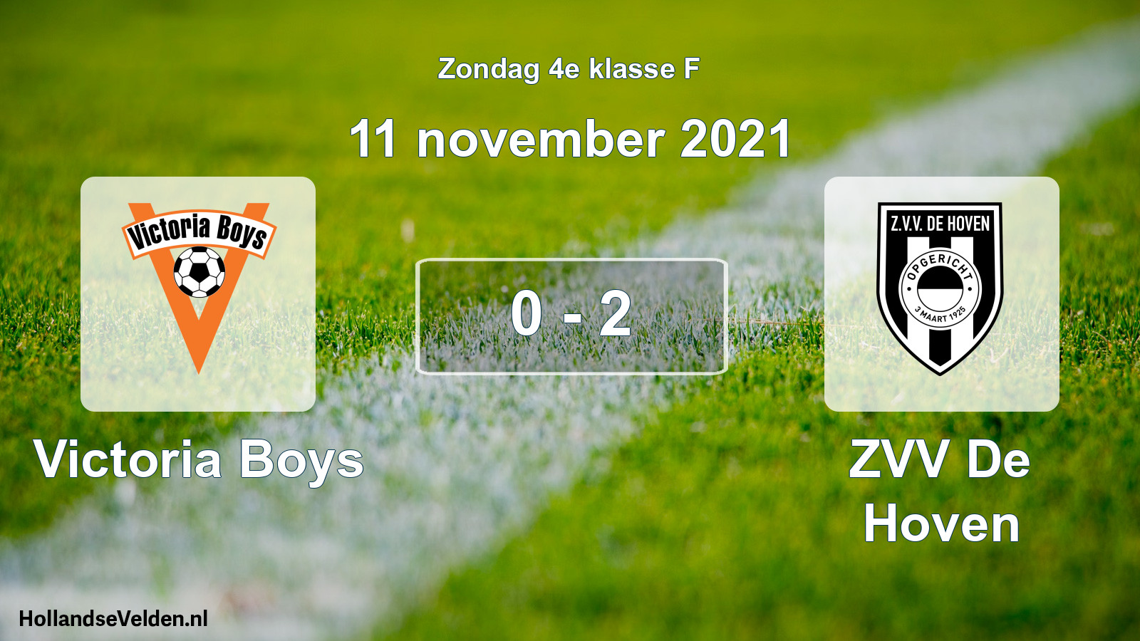 Total number of matches played: Victoria Boys - ZVV De Hoven 0 - 2 (11 November 2021)