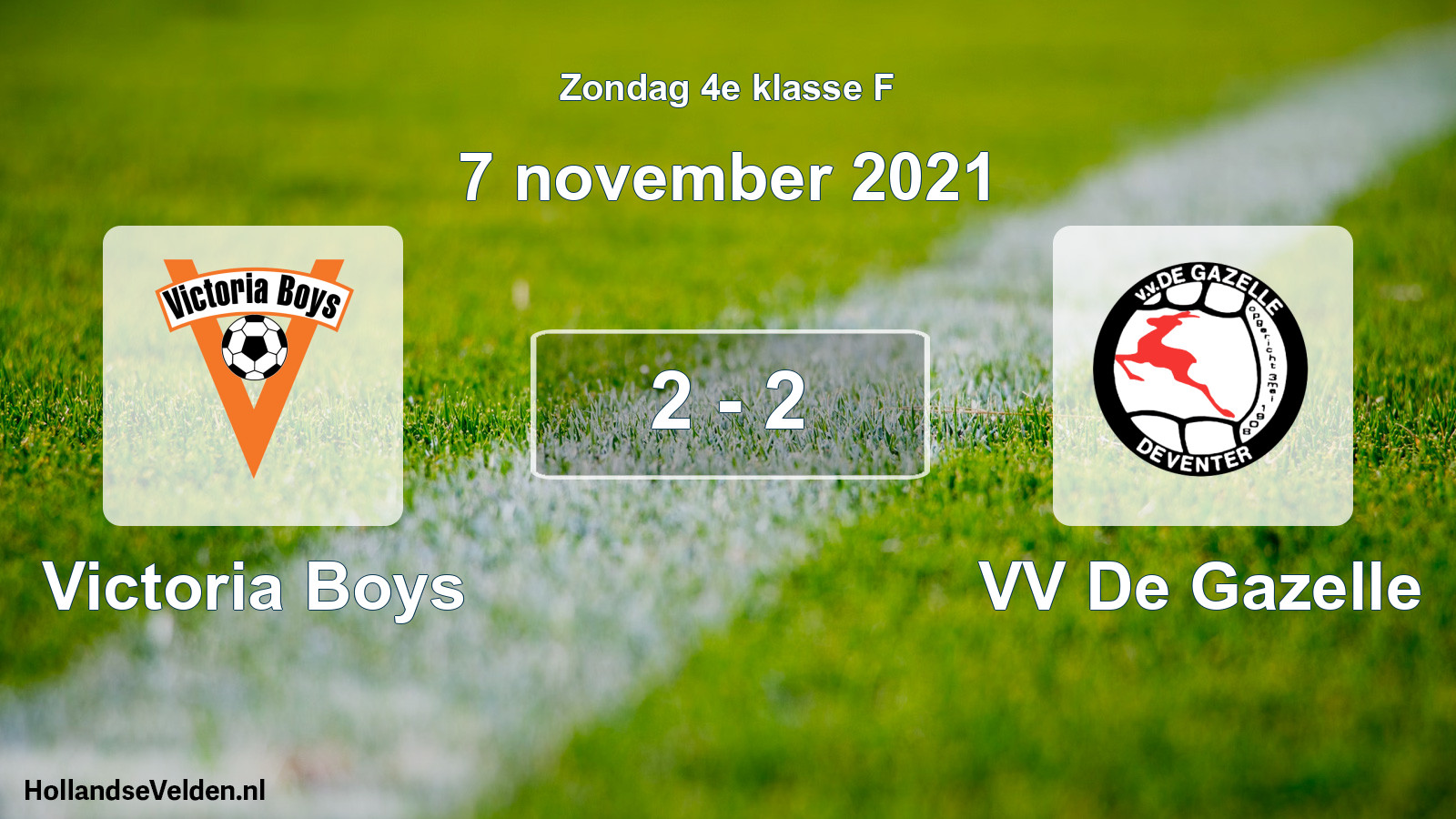 Total number of matches played: Victoria Boys - VV De Gazelle 2 - 2 (7 November 2021)