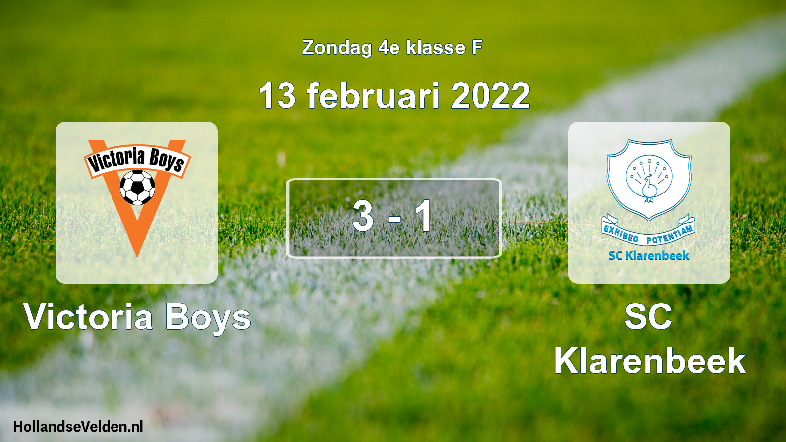 Total number of matches played: Victoria Boys - SC Klarenbeek 3 - 1 (13 February 2022)