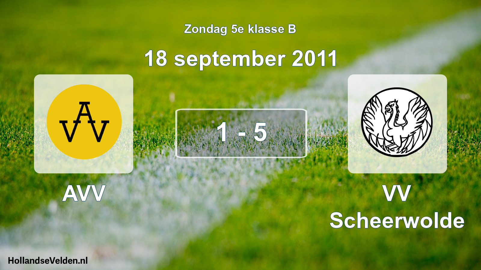 Total number of matches played: AVV - VV Scheerwolde 1 - 5 (18 September 2011)
