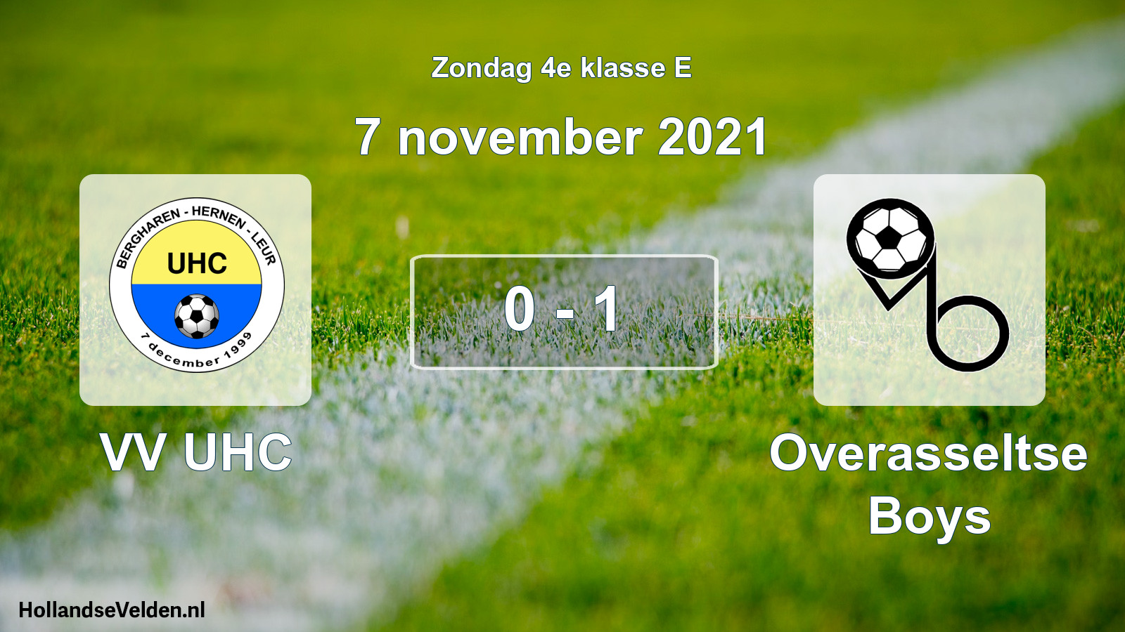 Total number of matches played: VV UHC - Overasseltse Boys 0 - 1 (7 November 2021)