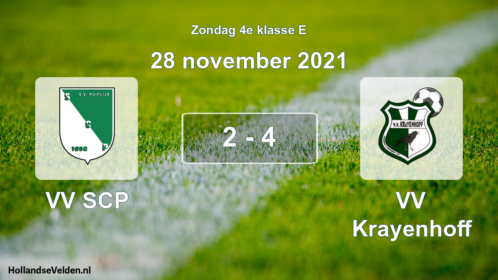 Total number of matches played: VV SCP - VV Krayenhoff 2 - 4 (28 November 2021)
