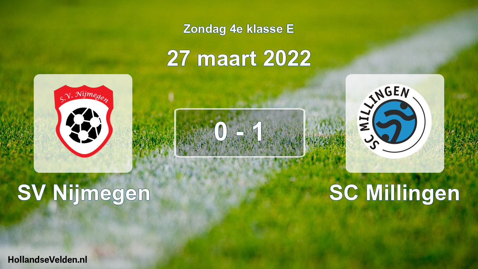 Total number of matches played: SV Nijmegen - SC Millingen 0 - 1 (27 March 2022)