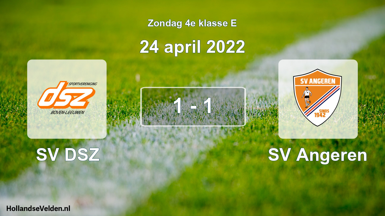 Total number of matches played: SV DSZ - SV Angeren 1 - 1 (24 April 2022)
