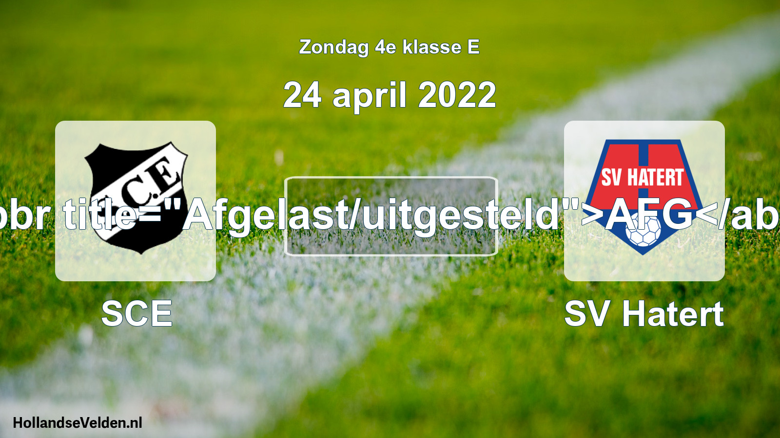 Scheduled Match: SCE - SV Hatert (24 April 2022)