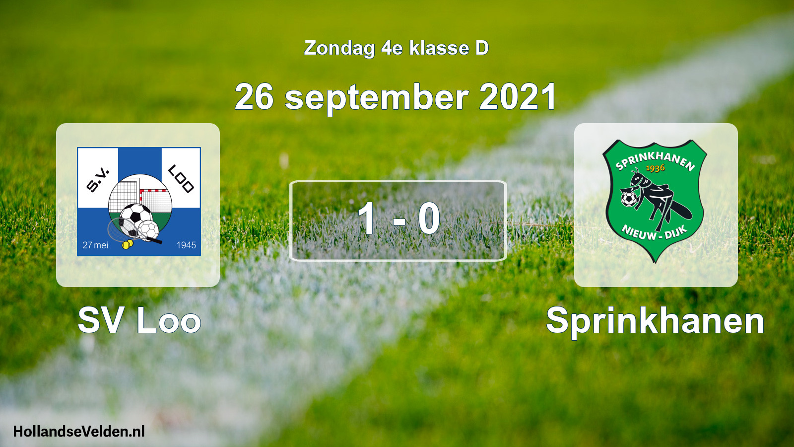 Total number of matches played: SV Loo - Sprinkhanen 1 - 0 (26 September 2021)