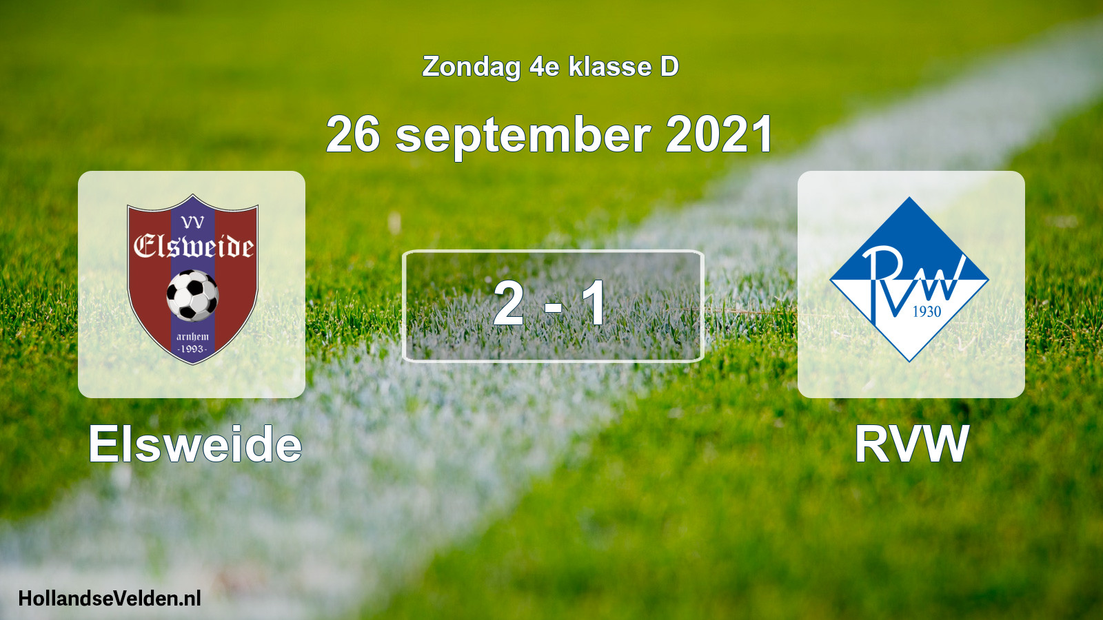 Total number of matches played: Elsweide - RVW 2 - 1 (26 September 2021)