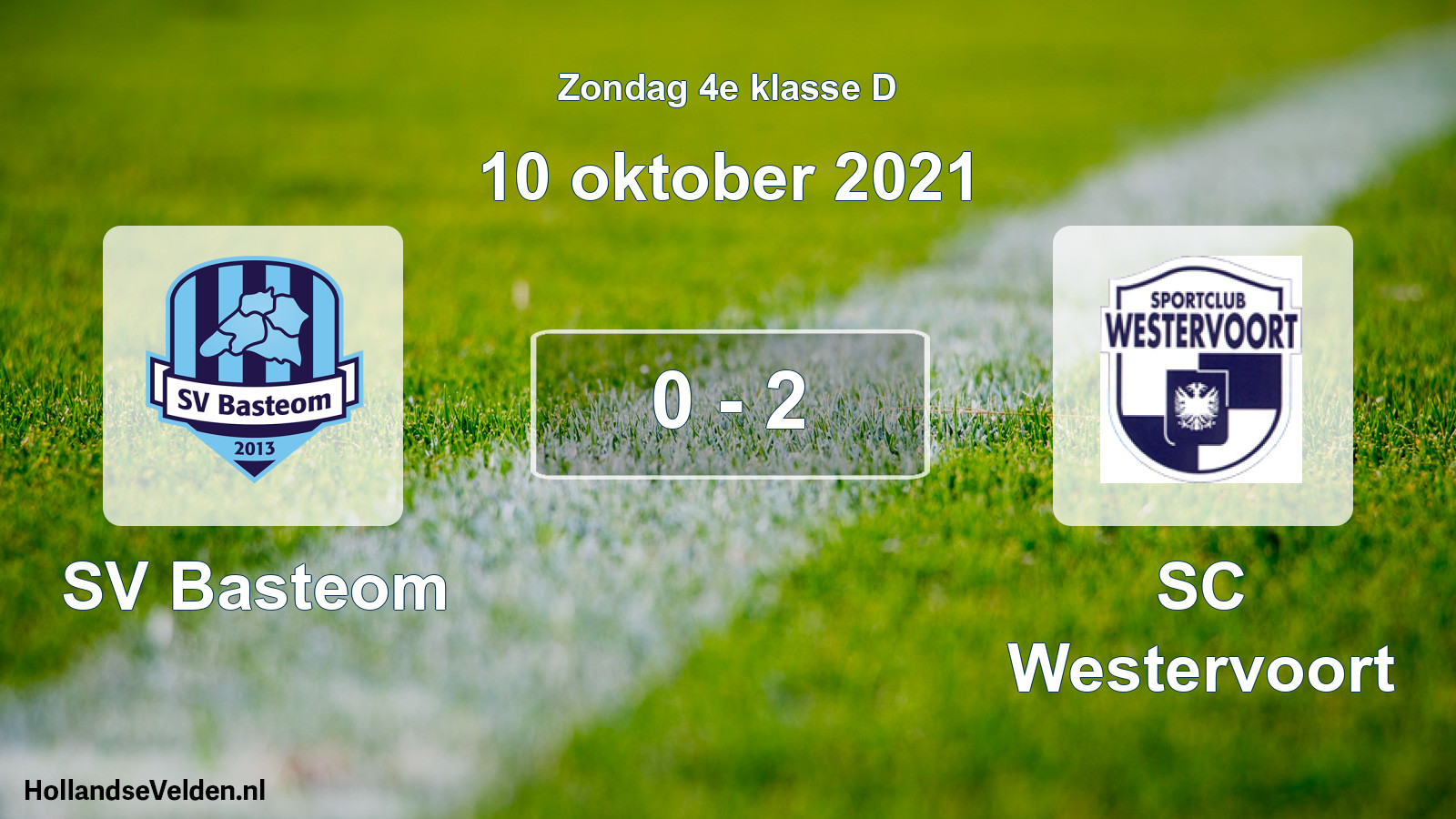 Total number of matches played: SV Basteom - SC Westervoort 0 - 2 (10 October 2021)