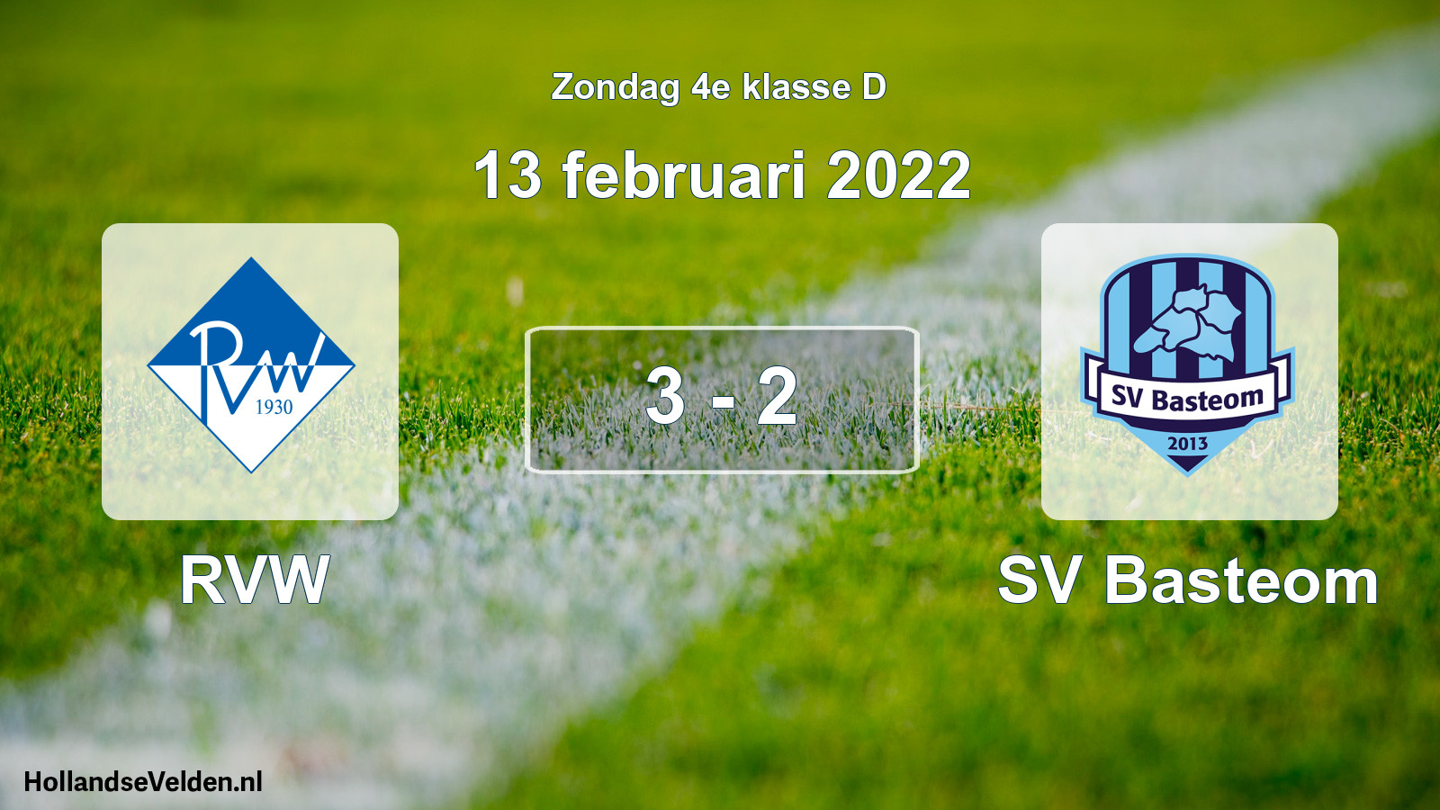 Total number of matches played: RVW - SV Basteom 3 - 2 (13 February 2022)