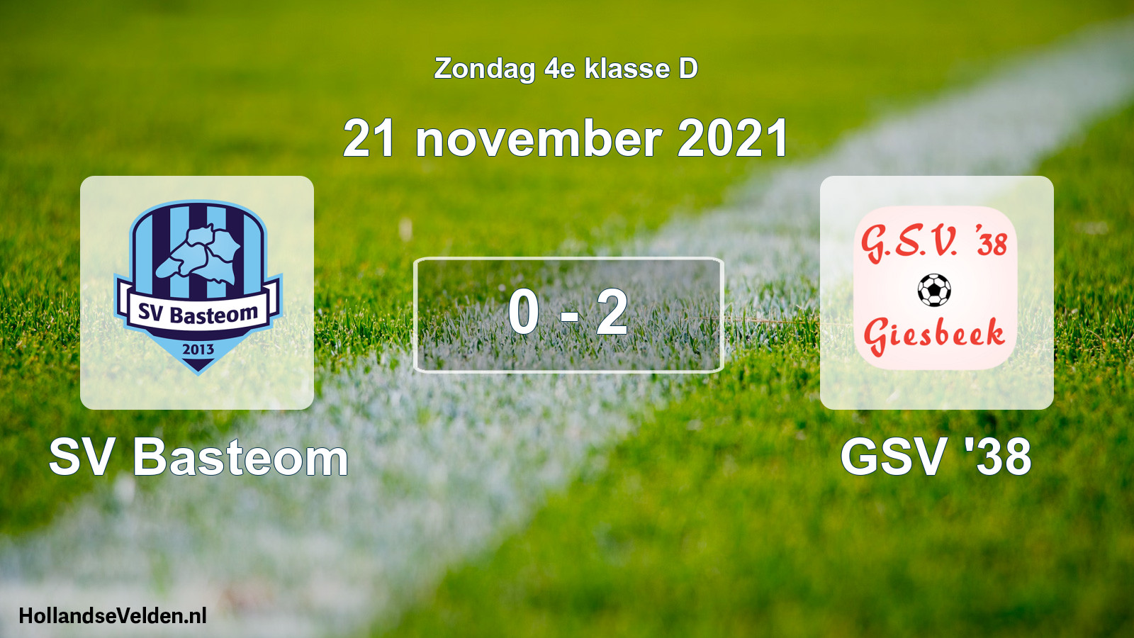 Total number of matches played: SV Basteom - GSV '38 0 - 2 (21 November 2021)