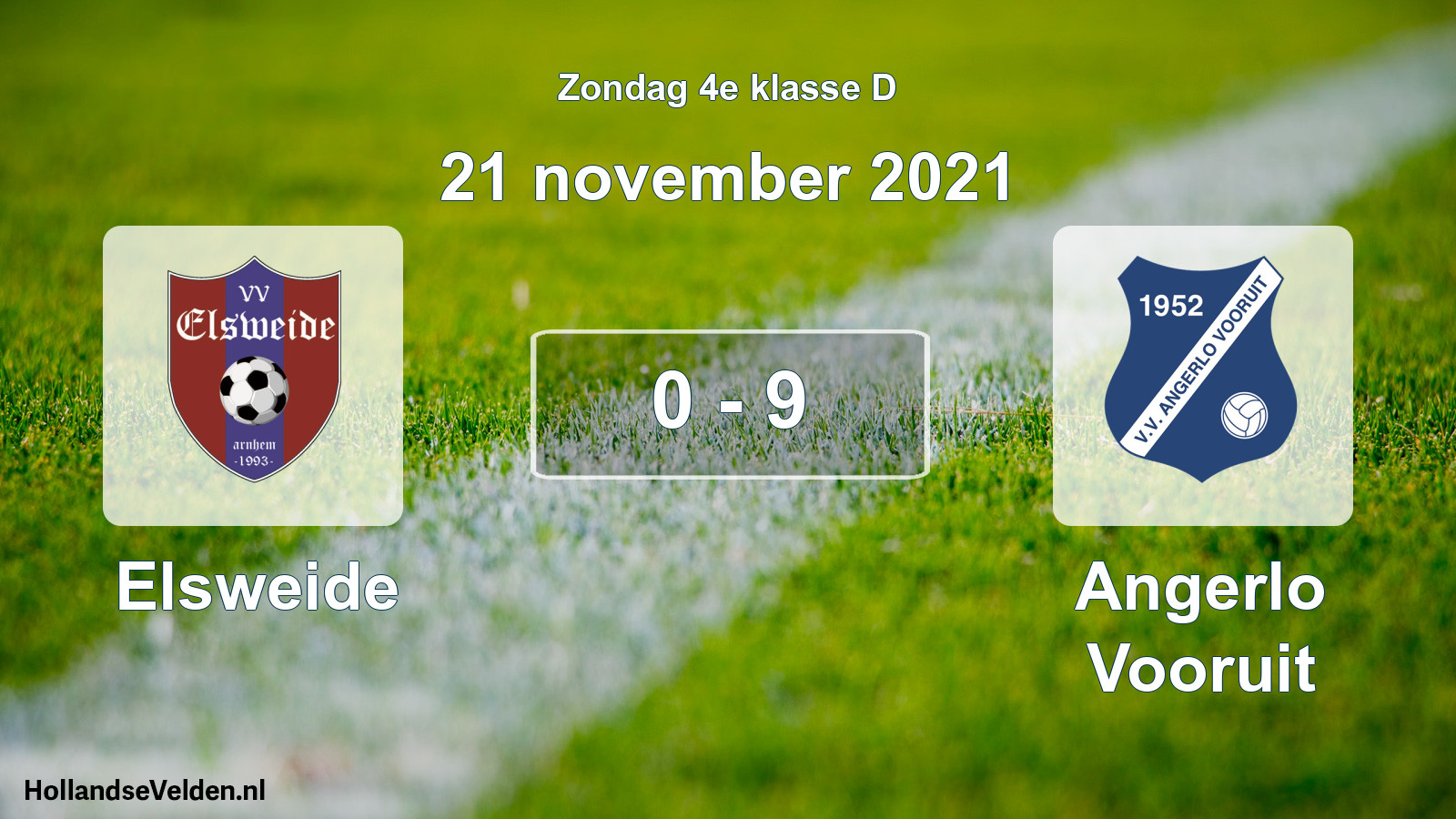Total number of matches played: Elsweide - Angerlo Vooruit 0 - 9 (21 November 2021)