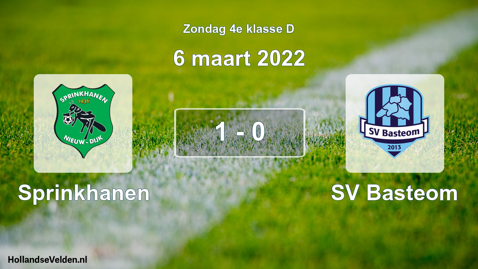 Total number of matches played: Sprinkhanen - SV Basteom 1 - 0 (6 March 2022)