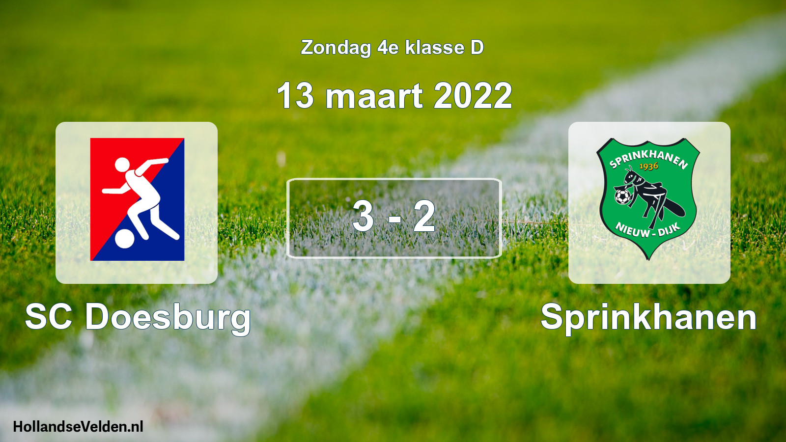 Total number of matches played: SC Doesburg - Sprinkhanen 3 - 2 (13 March 2022)
