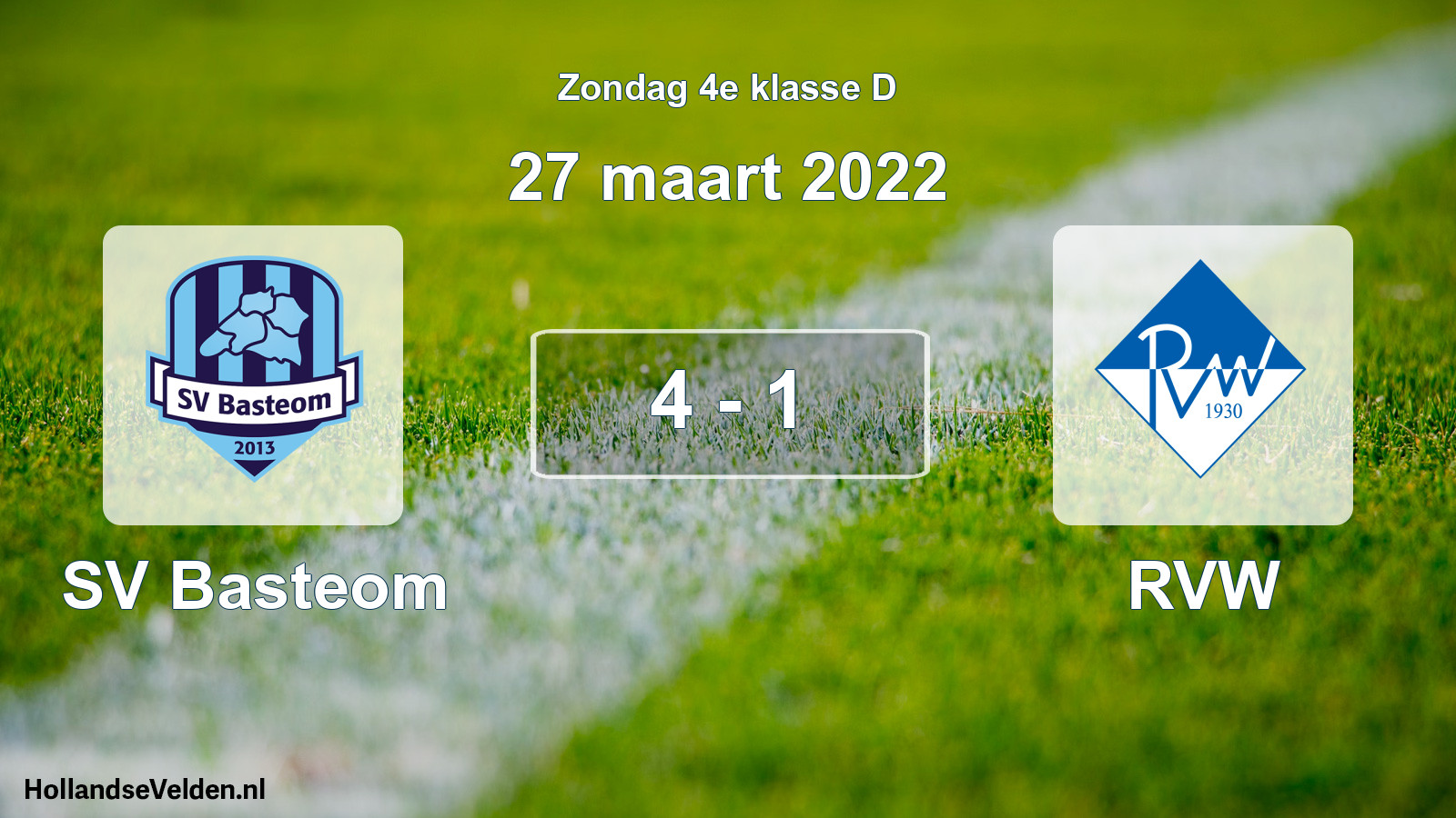 Total number of matches played: SV Basteom - RVW 4 - 1 (27 March 2022)