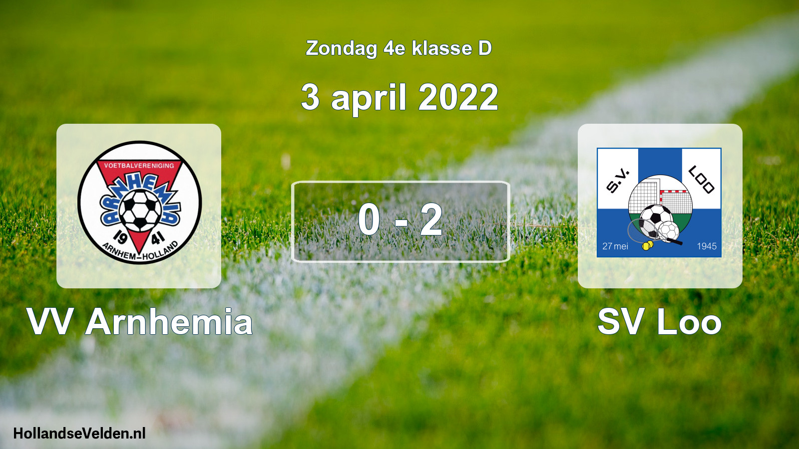 Total number of matches played: VV Arnhemia - SV Loo 0 - 2 (3 April 2022)