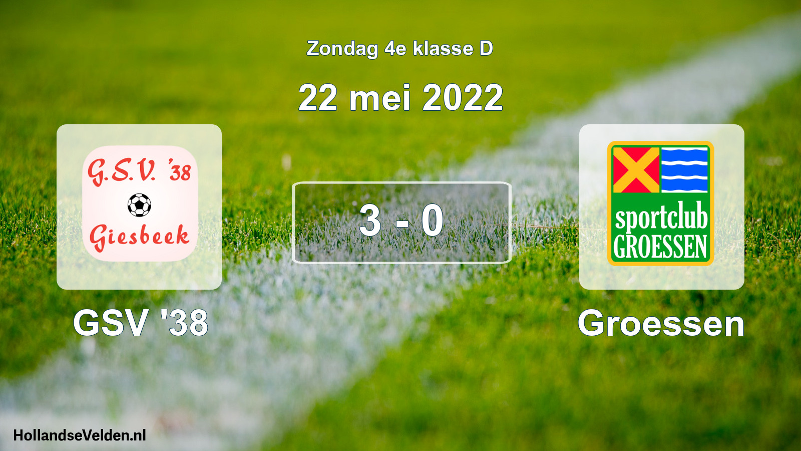 Total number of matches played: GSV '38 - Groessen 3 - 0 (22 May 2022)