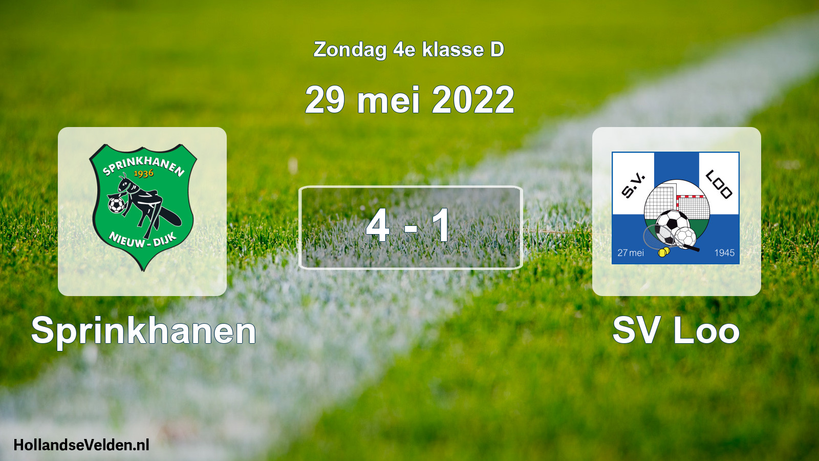 Total number of matches played: Sprinkhanen - SV Loo 4 - 1 (29 May 2022)